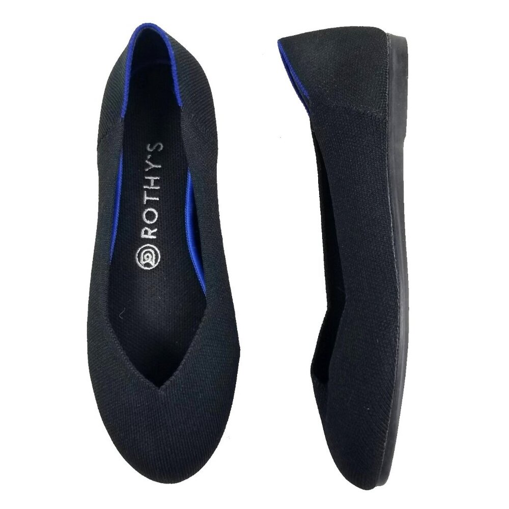 Rothy's The Black Loafer Flexible Comfort Slip on Flats Size 8 NWOT